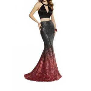 NEW PANOPLY women's prom dress in black wine